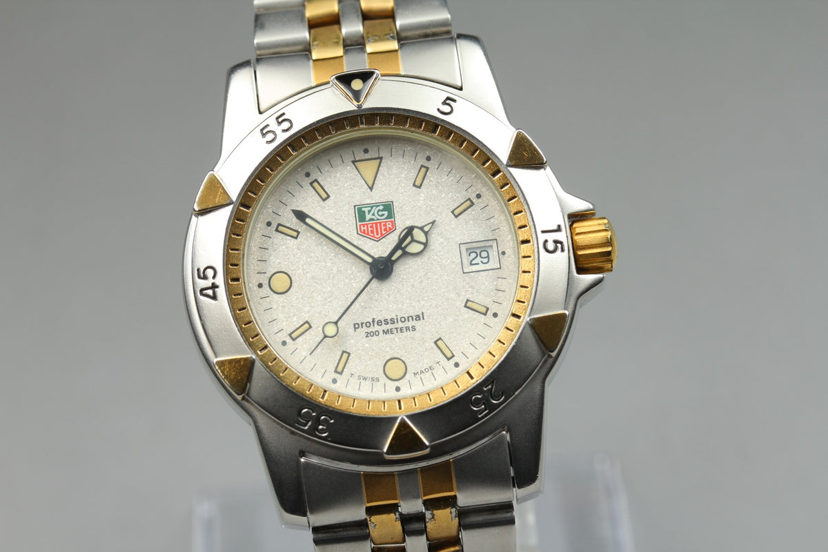 TAG Heuer Professional 955.713G Quartz Ivory Dial Date Men's Watch 36mm JAPAN