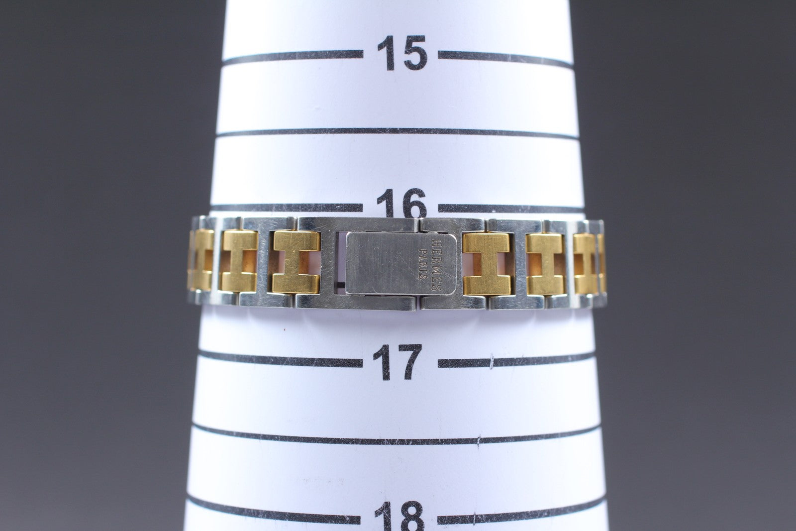 Vintage [Exc+4] Hermes Pullman PU2.240 Ivory Dial 24mm Date Woman's Quartz Watch