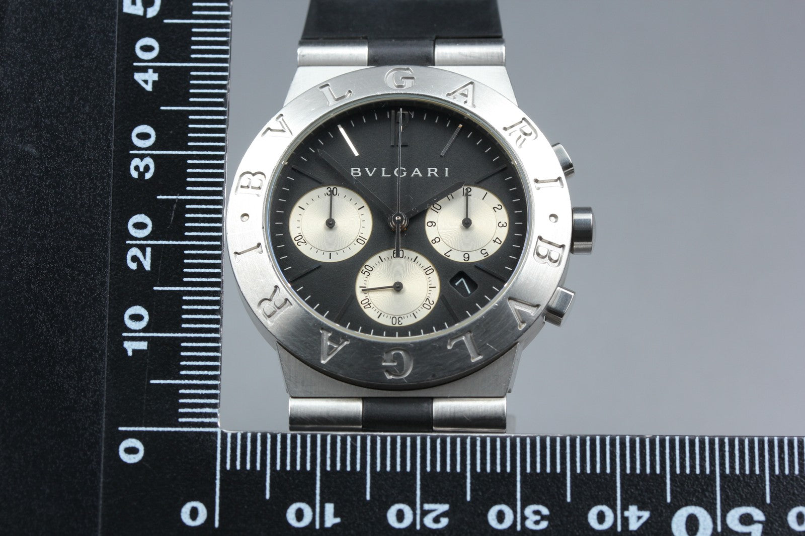 New Batt BVLGARI Diagono Sports CH35S Quartz Black Men's Watch 36mm JAPAN Box