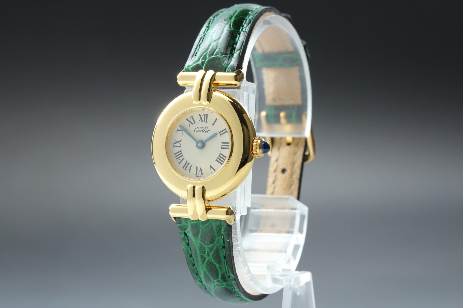 Vintage Cartier Must Colisee Vermeil 590002 Green Gold Women's Qz Watch [Box]