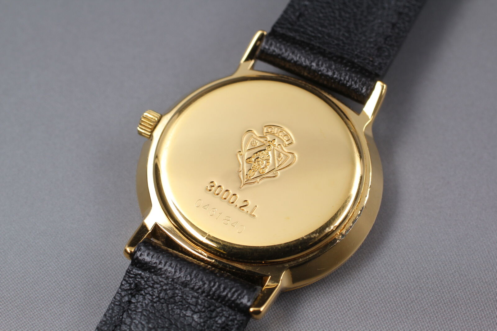 New Battery [Exc+4] Gucci 3000.2.L Black Dial Women's Quartz Watch Vintage JAPAN