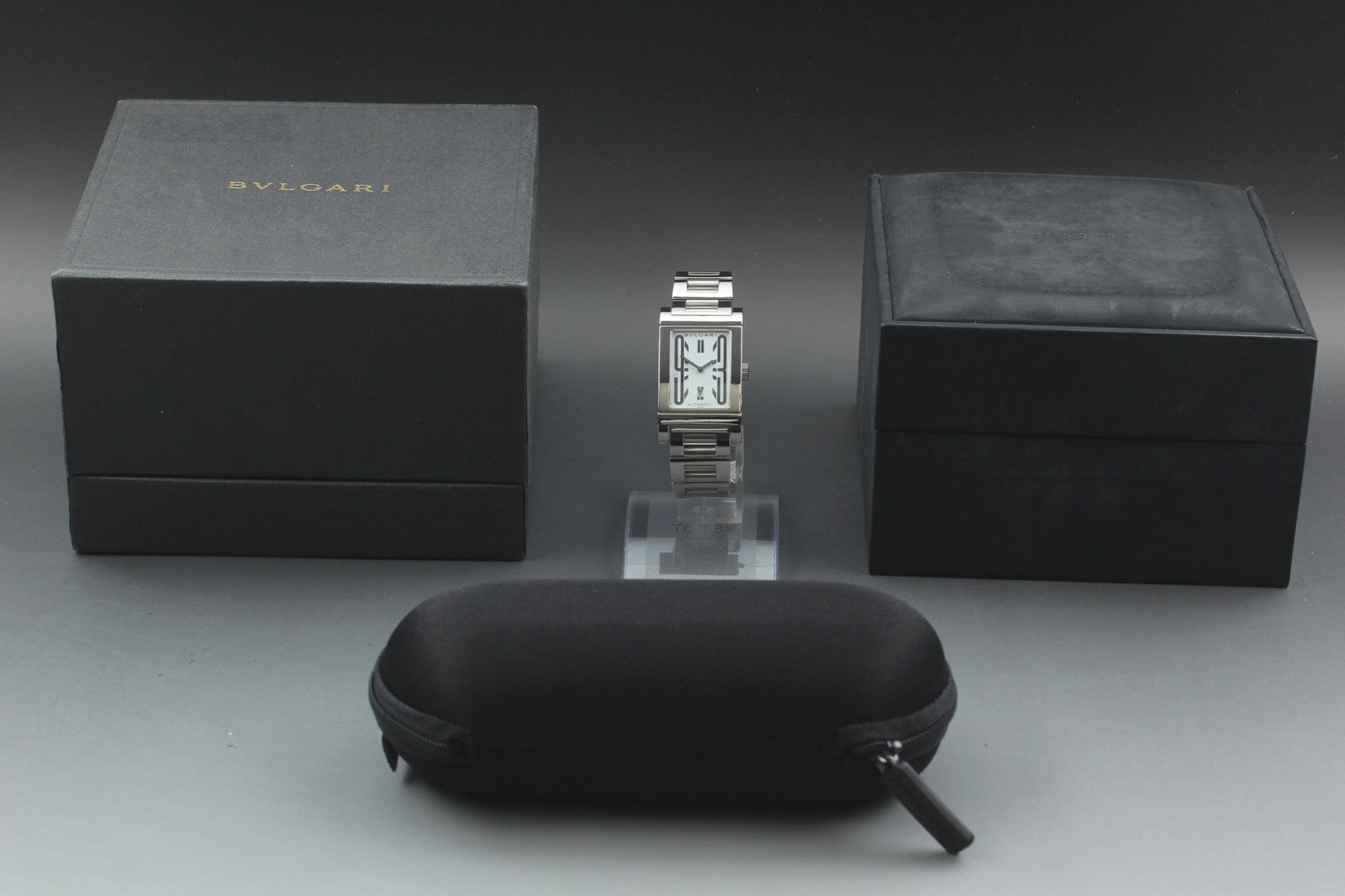 [Exc+5 Box] BVLGARI Rettangolo RT45S Automatic Date White Dial 26mm Watch JAPAN