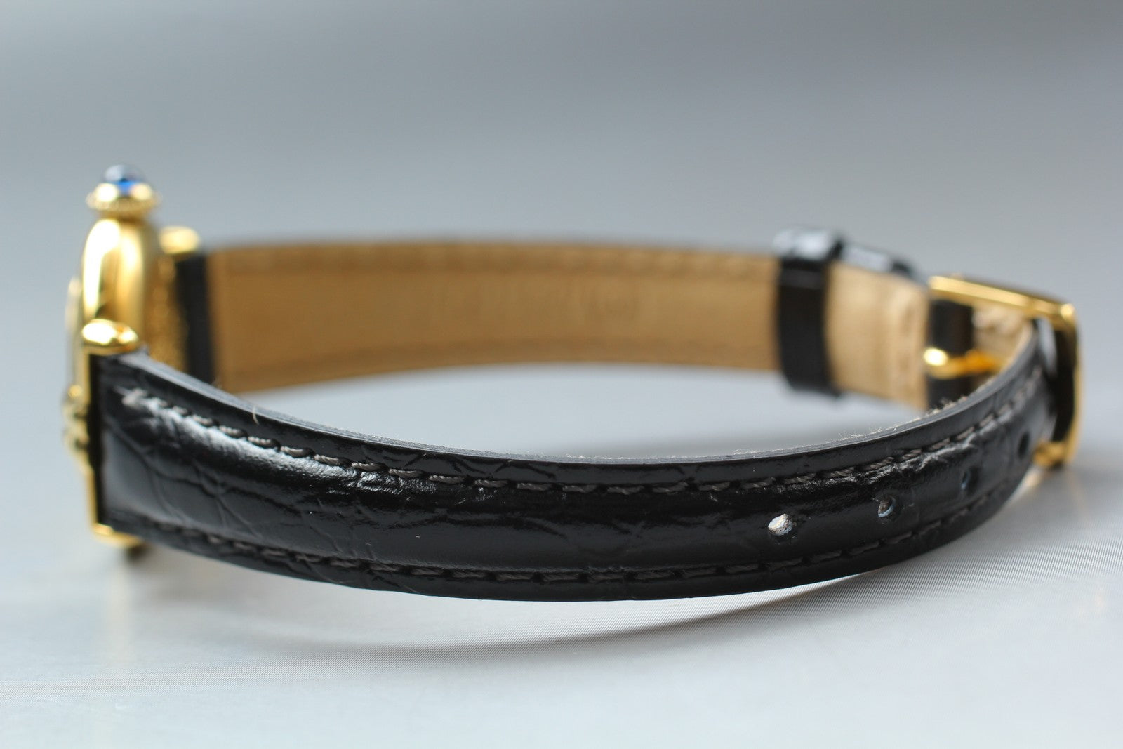 Vintage [Near MINT] Cartier Must Colisee Vermeil 590002 Black Women's Qz Watch