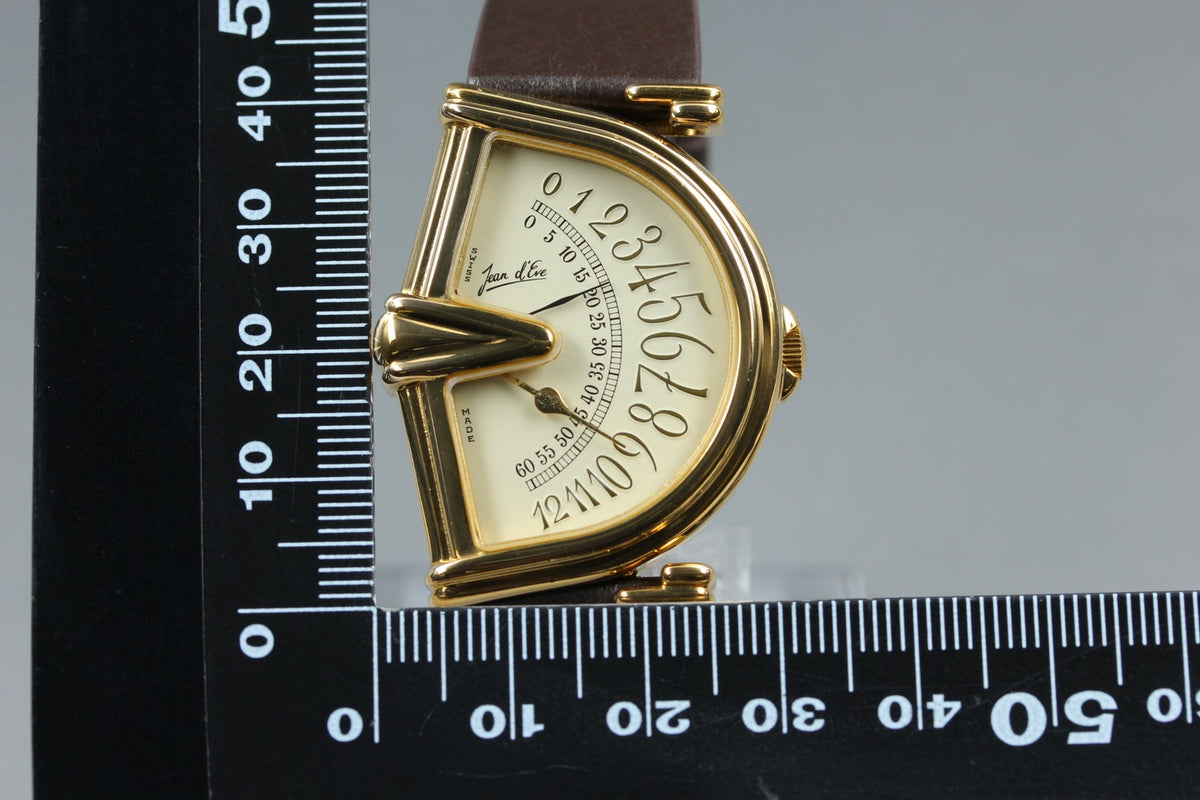 Jean D'Eve Sectora Gold Ivory Dial 30mm Men's Quartz Watch Vintage [Box]