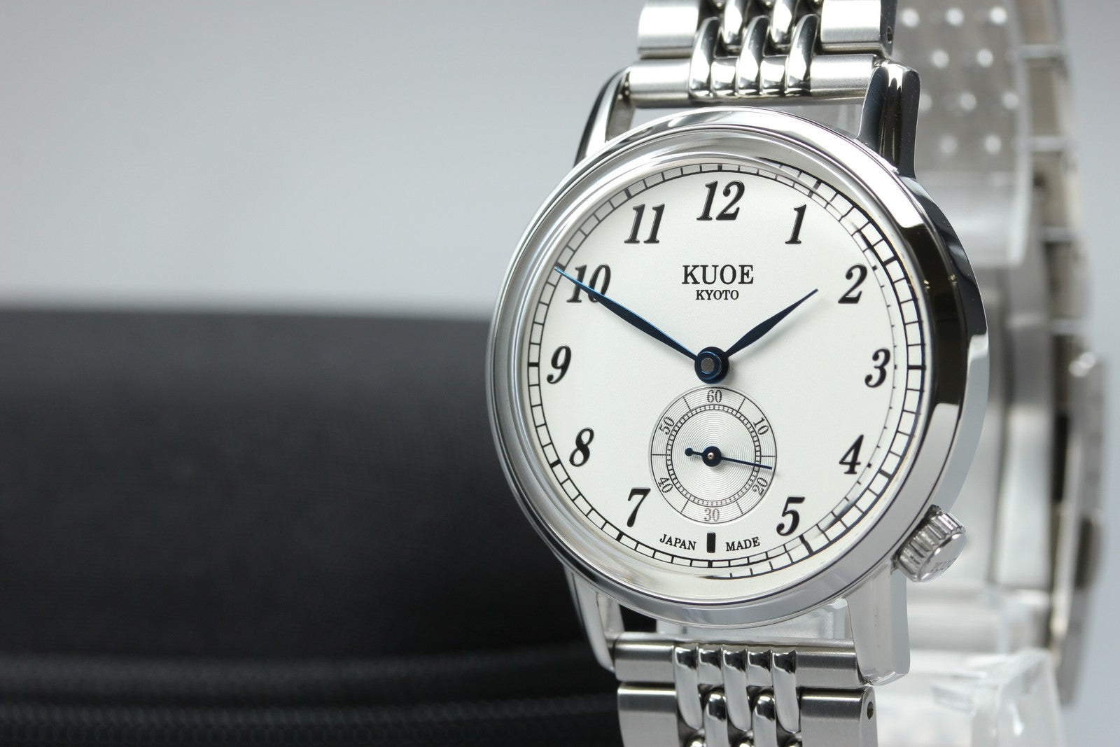 KUOE KYOTO OLD SMITH 90-007﻿ Silver 34mm Small Second Automatic Mens Watch JAPAN