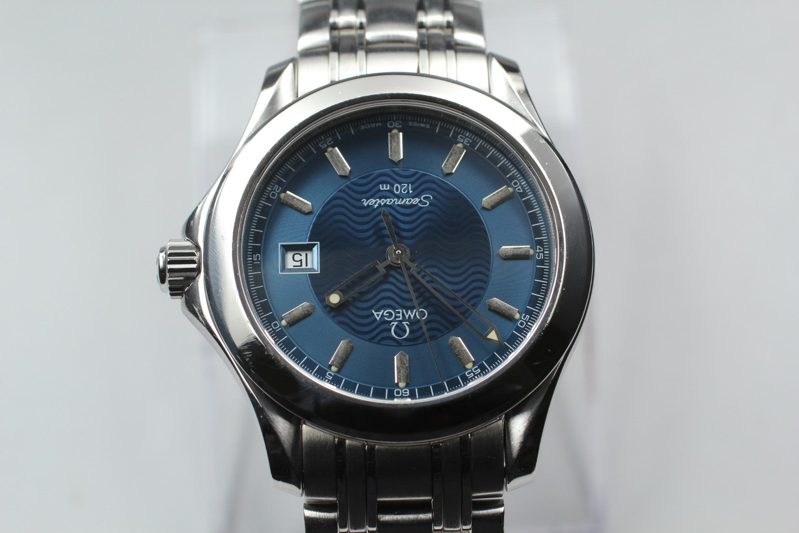 Overhauled[Exc+5] OMEGA Seamaster 120m 2511.81 Cal.1538 36mm Blue Qz Men's Watch