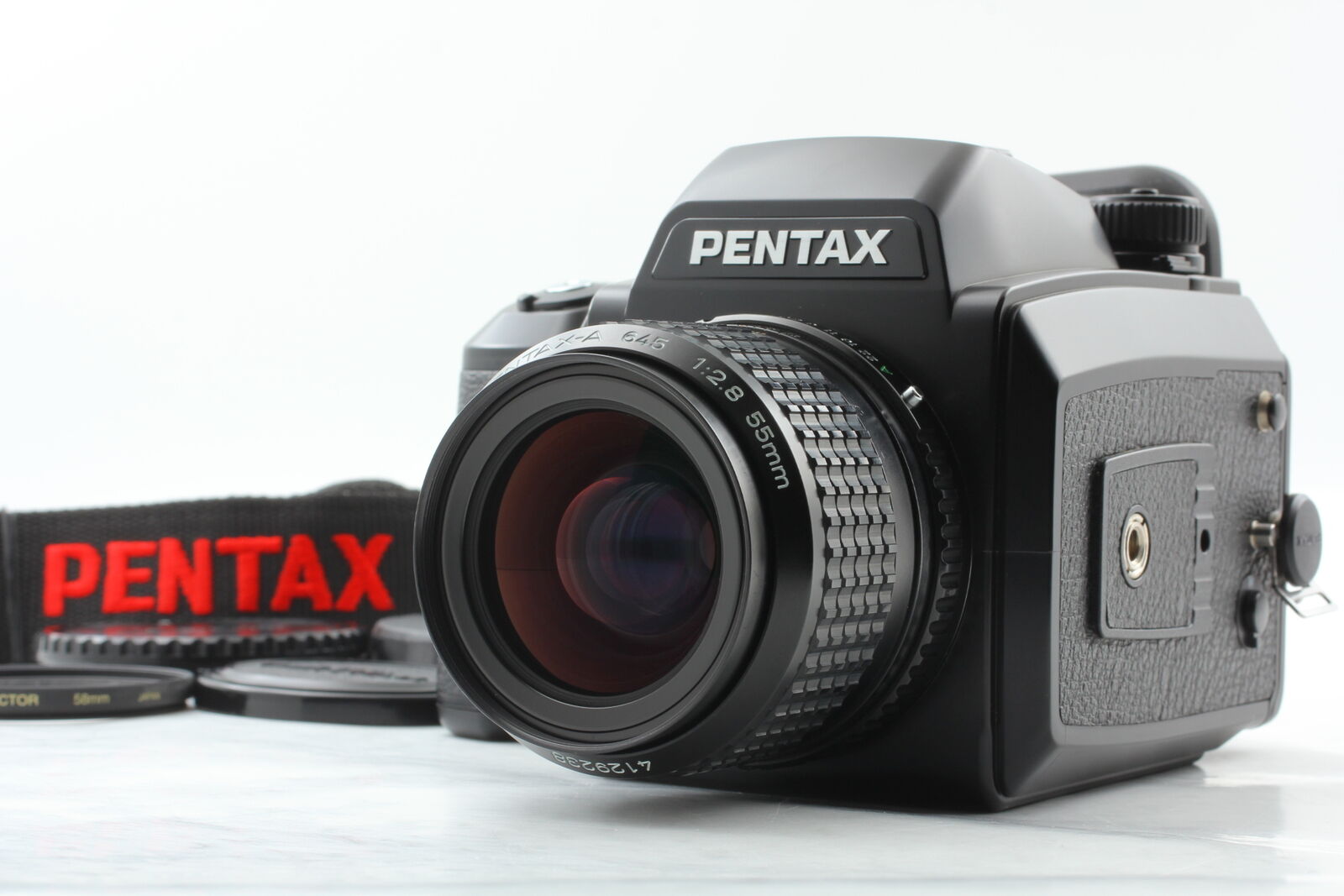 [MINT w/Strap] Pentax 645N Film Camera + SMC 55mm + 80-160 zoom Lens  From JAPAN