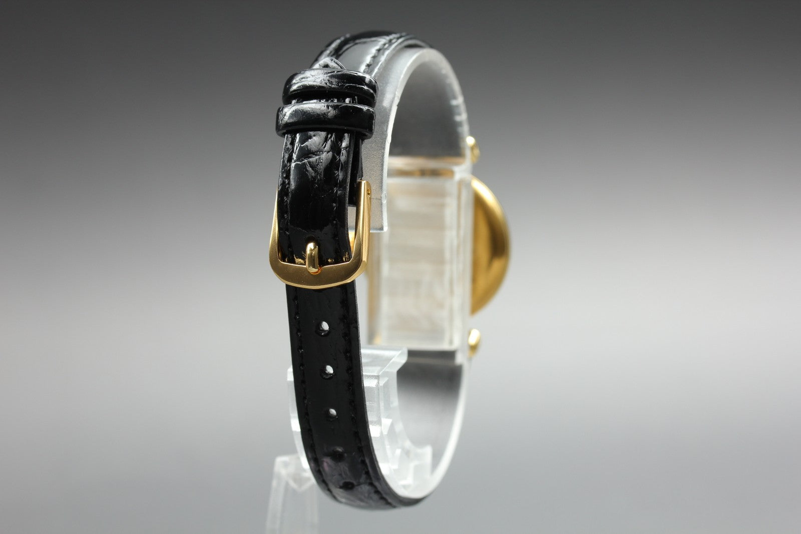 Vintage Cartier Must Colisee Vermeil 590002 Black Gold Women's Qz Watch [Box]