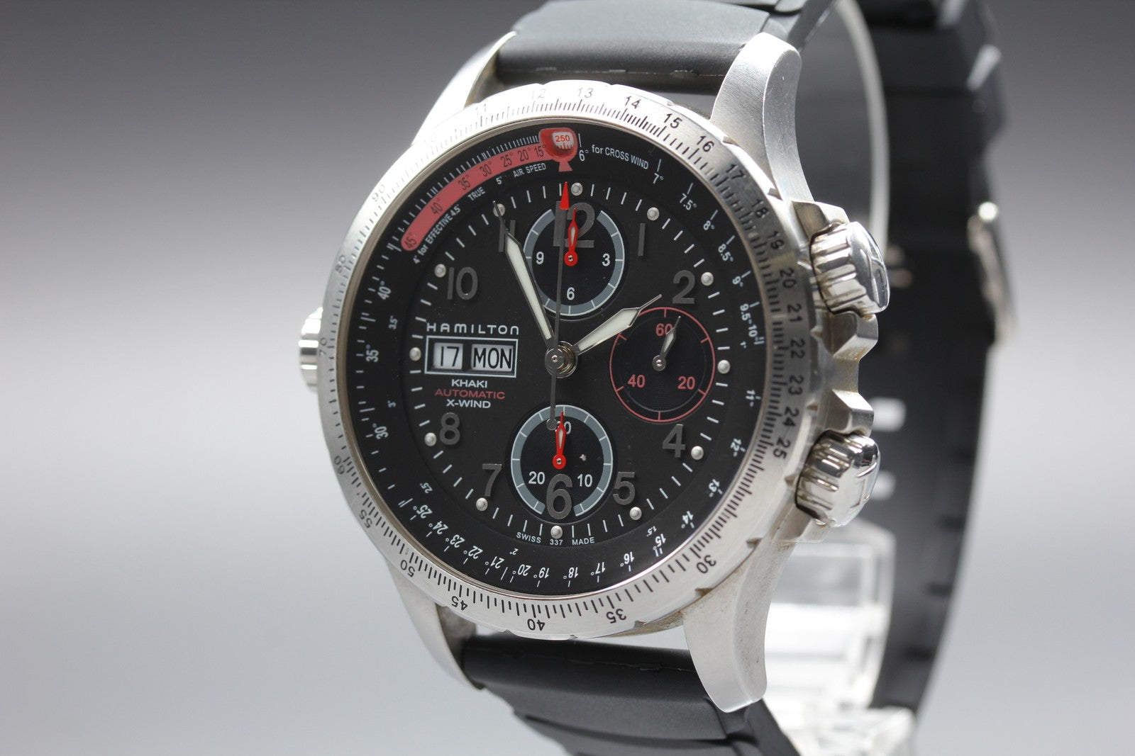 HAMILTON Khaki  H776460 Automatic Chronograph Black Men's Watch 44mm JAPAN