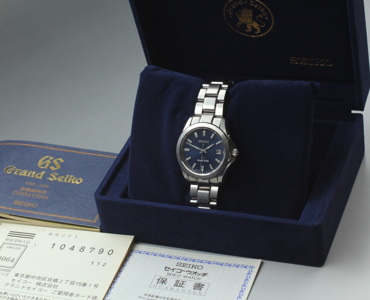 Grand SEIKO GS 8J56-8020 SBGF019 Navy Blue Dial Men's Quartz Watch JAPAN [Box]