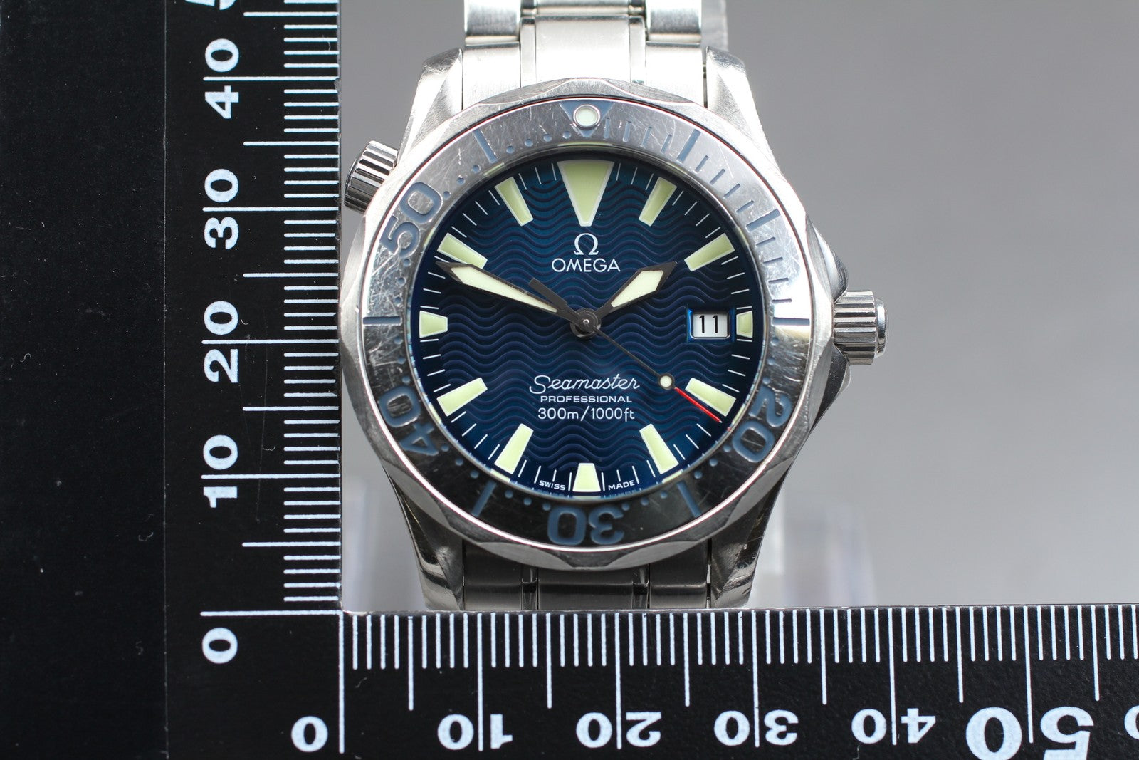 [Exc+5] OMEGA Seamaster 300M 2263.80 Blue Dial Quartz 36mm Men's Watch JAPAN