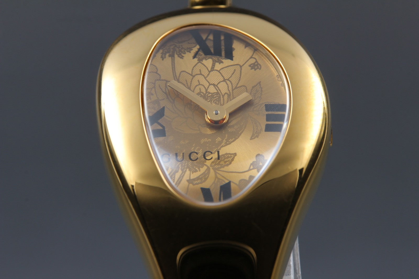 [Exc+5 Box] Gucci 103 Horsebit Gold Floral Dial 21 mm Woman's Quartz Watch