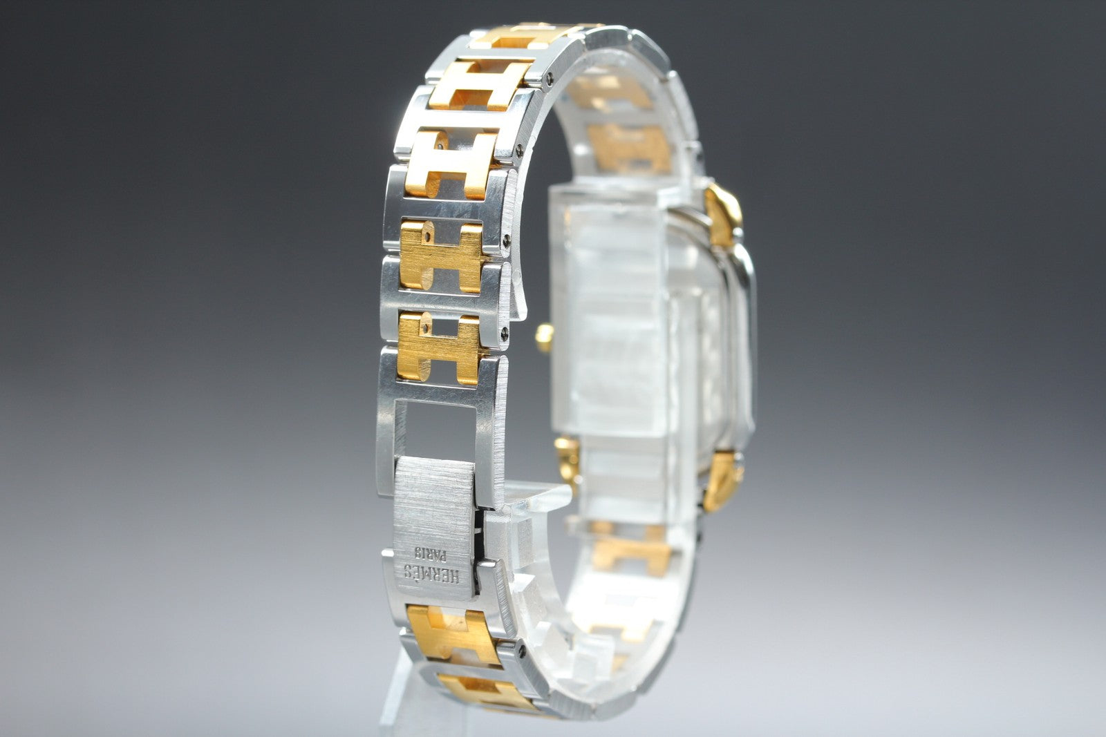 New Batt Vintage HERMES Rally Quartz White Dial Women's Watch 26mm JAPAN Box