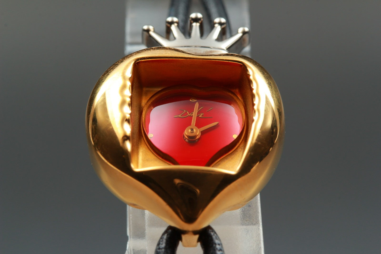 [Exc+5] Salvador Dali Royal Heart 19mm Gold Red Dial Women's Quartz Watch JAPAN