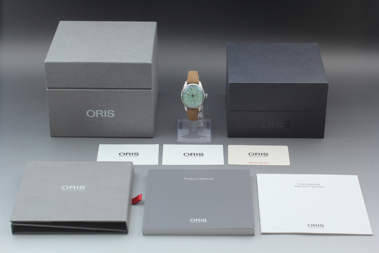 [Near MINT- Box] ORIS Big Crown Pointer Date 7749 Green 35mm AT Unisex Watch