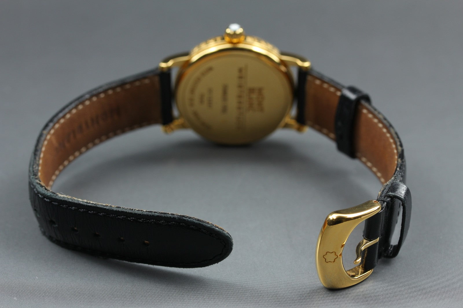 New Batt MONTBLANC Meisterstuck 7005 Quartz Black Men's Watch 31mm JAPAN Box