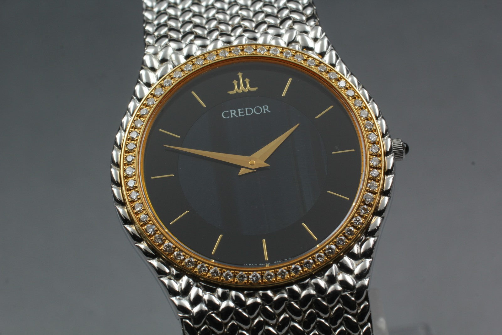 [Near MINT-] SEIKO CREDOR 8N70-6140 31mm Diamond Unisex Quartz Watch JAPAN