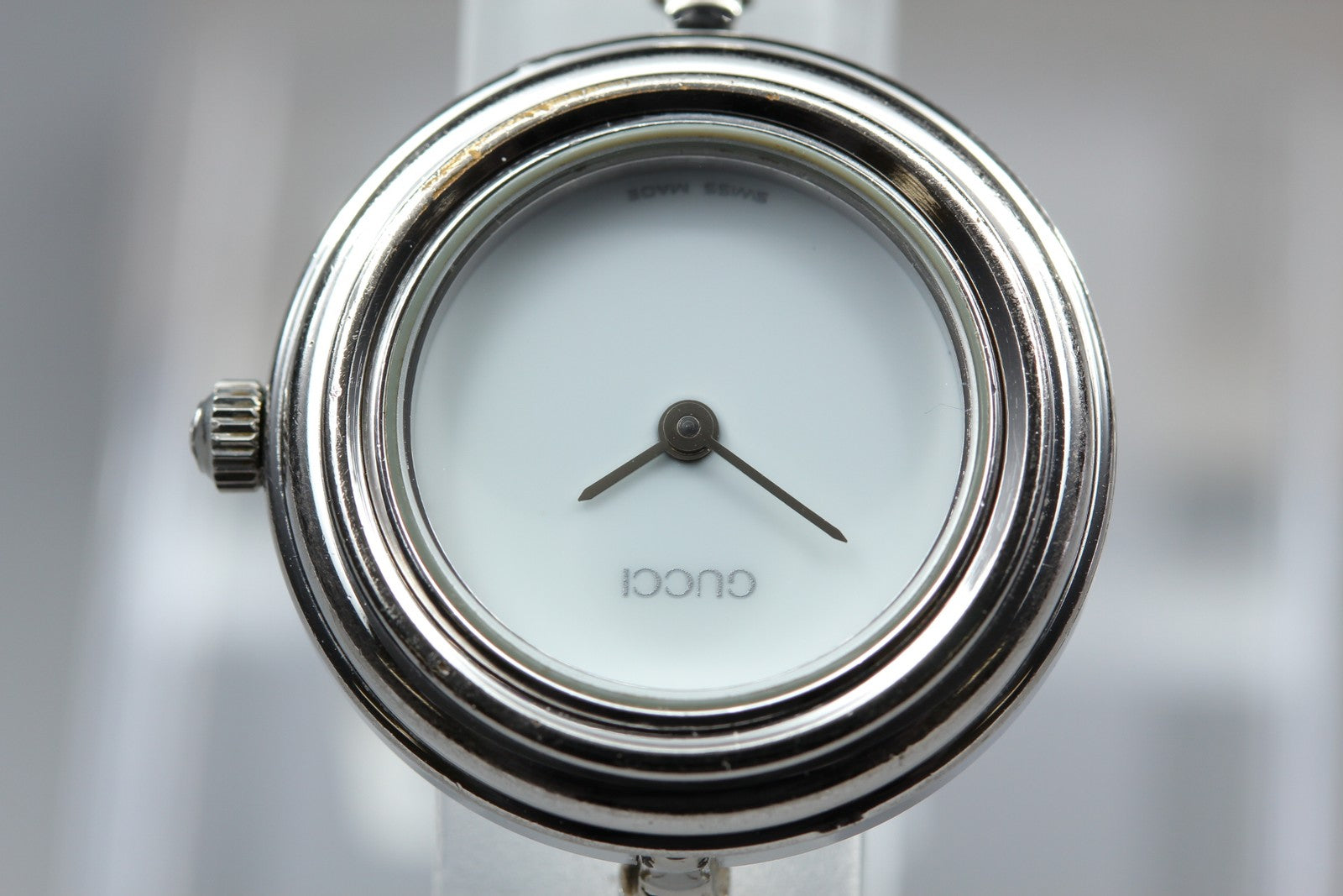 Vintage Gucci Change Bezel 11/12.2 Silver White Dial Women's Qz Watch [15.25cm]