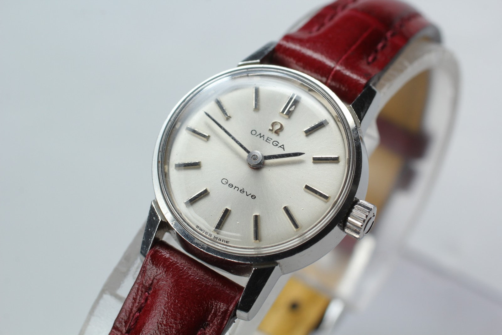Vintage OMEGA Genève 515.006 Manual Silver Dial Women's Watch 20mm JAPAN