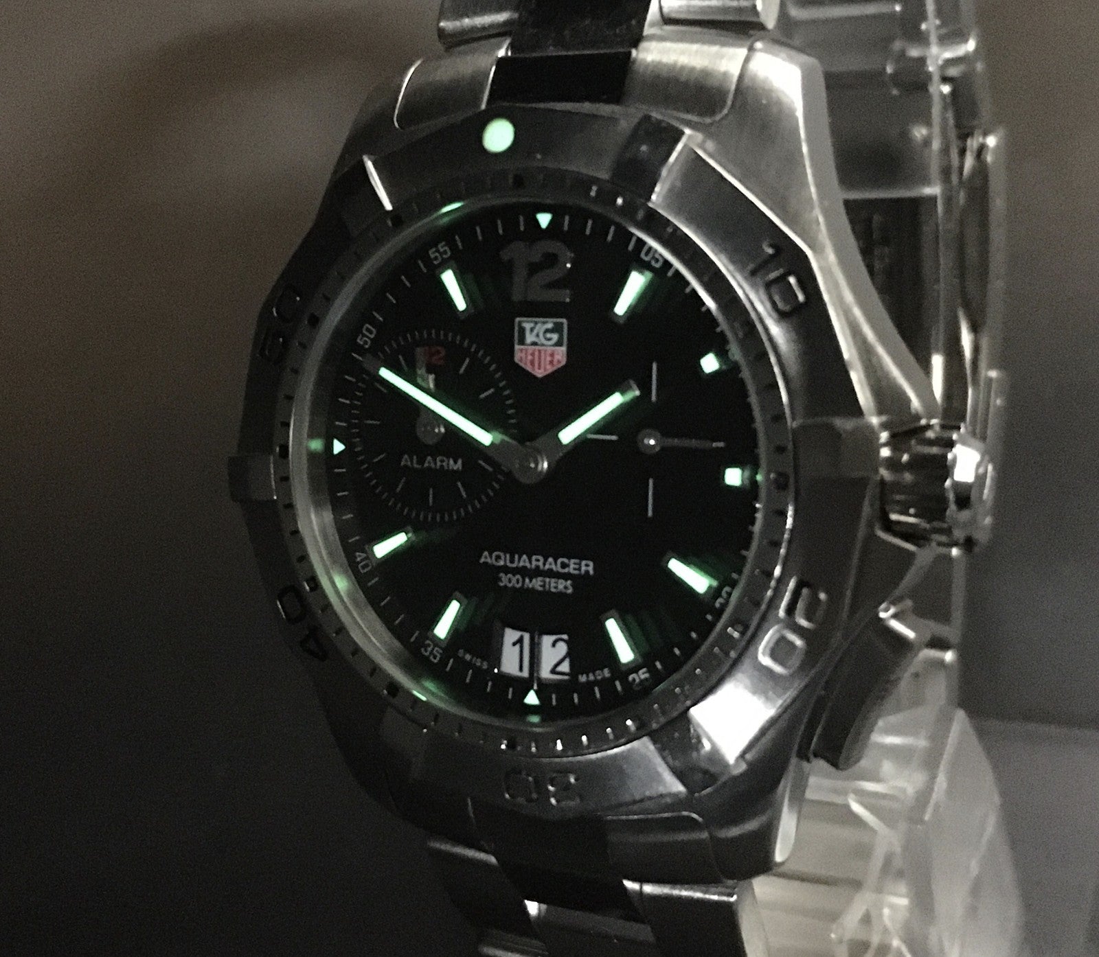 Exc+5*Box Vintage TAG Heuer Aquaracer WAF111Z Black Quartz Men's Watch 40mm JP