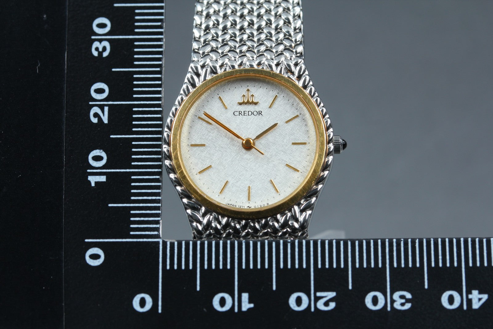 Vintage [Exc+5] SEIKO Credor 1271-0060 23mm Silver Gold Quartz Women's Watch