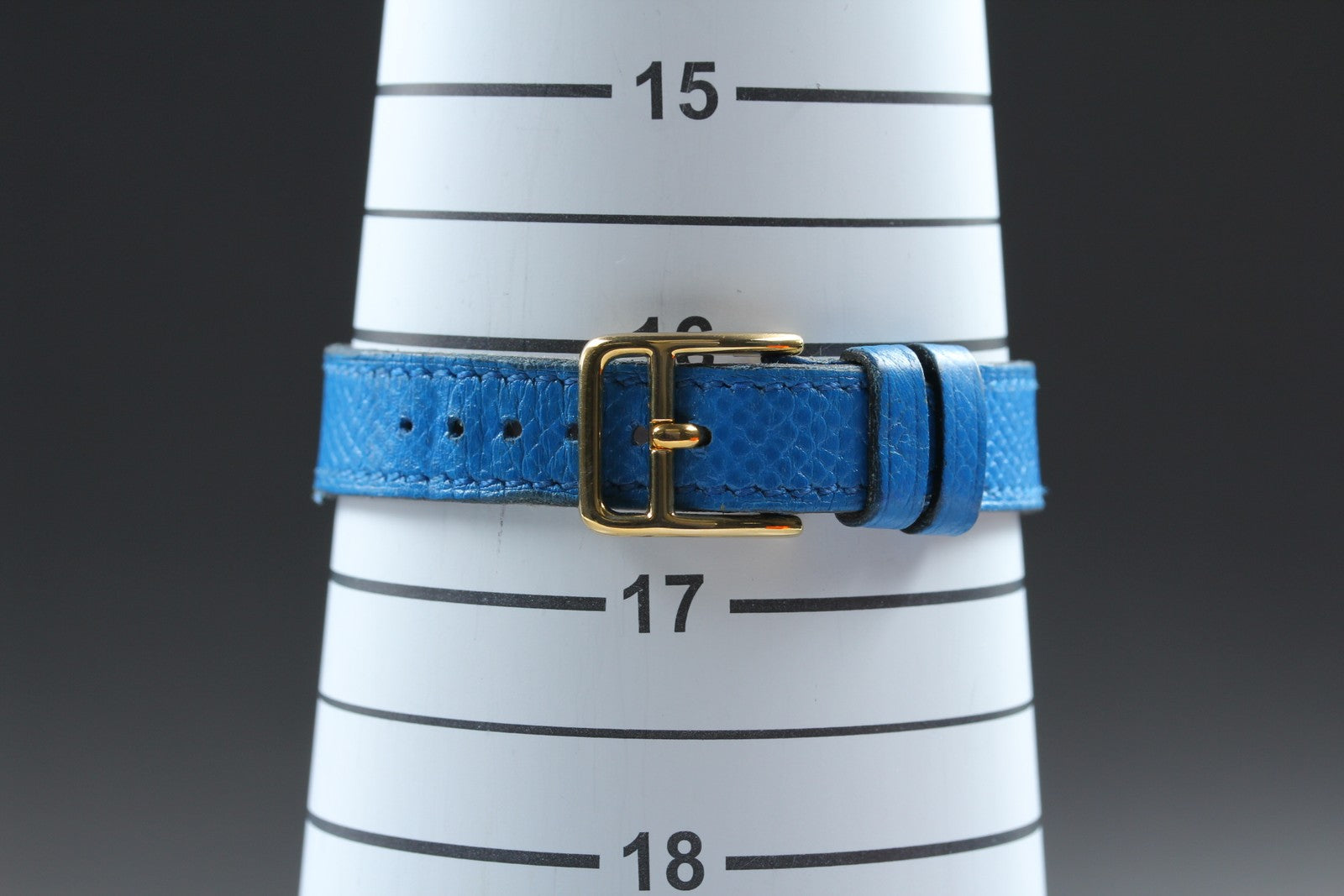 Vintage HERMES Kelly Watch Gold Blue Leather "A" Woman's Quartz Watch [Box]