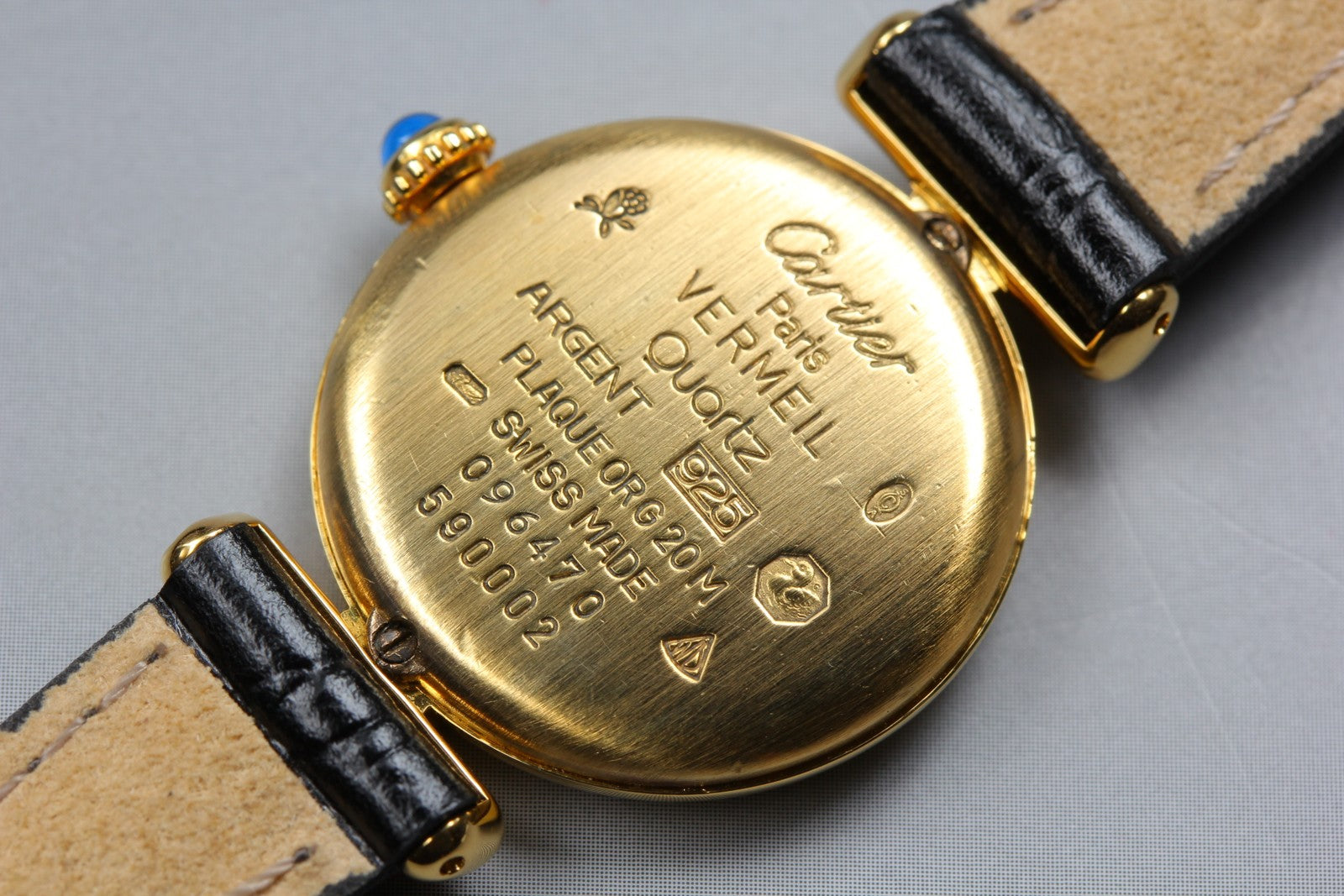 Cartier Must Colisee Vermeil 590002 Black Gold Women's Quartz Watch Vintage