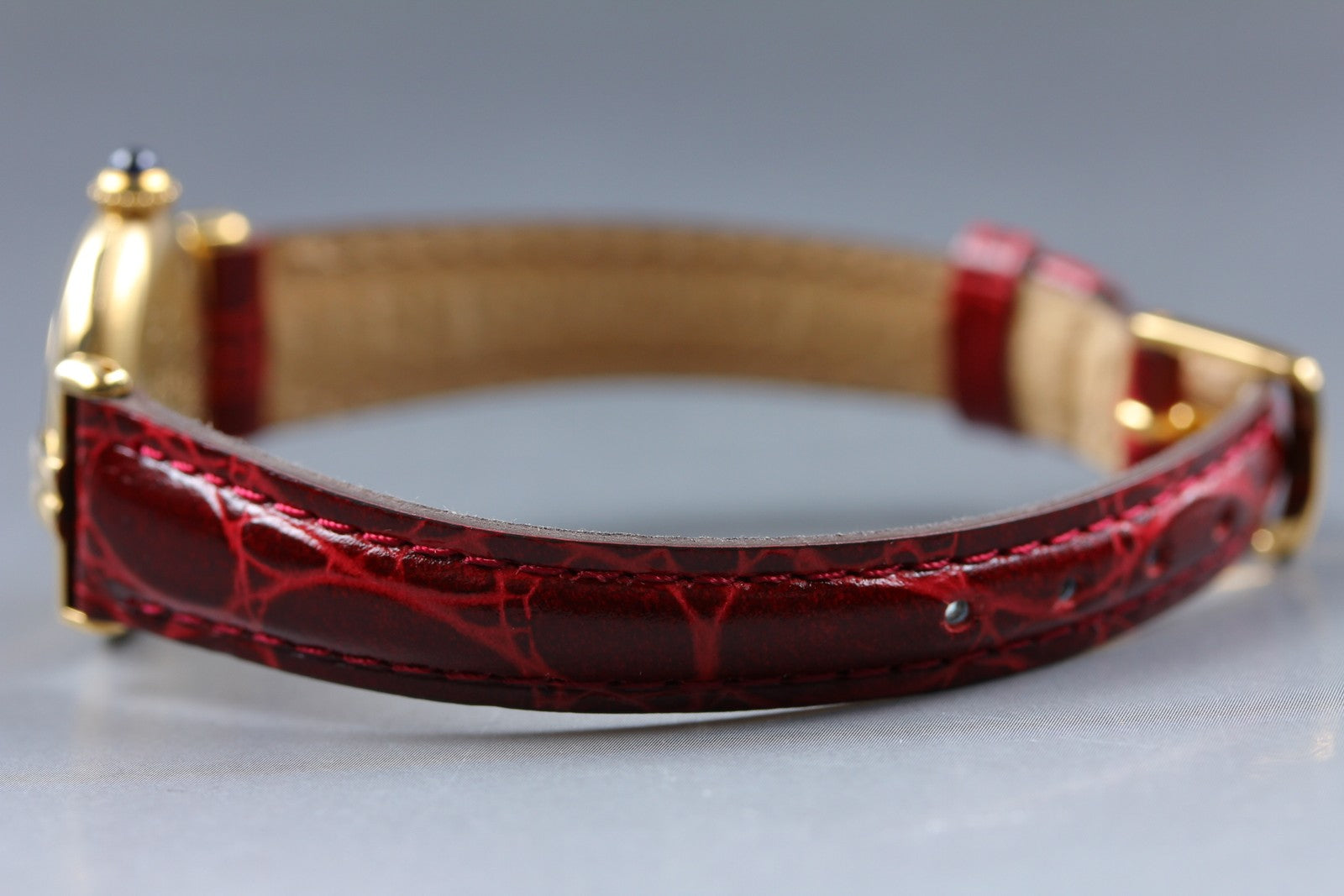 Vintage [Exc+5 Box] Cartier Must Colisee Vermeil 590002 Red Women's Quartz Watch