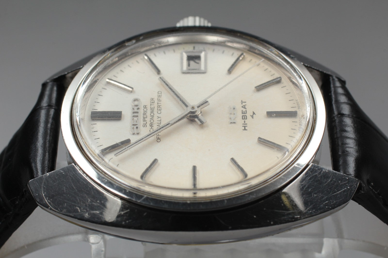 Vintage Exc+4 KING SEIKO HI-BEAT 4502-8010 Silver Hand-winding Men's Watch JAPAN