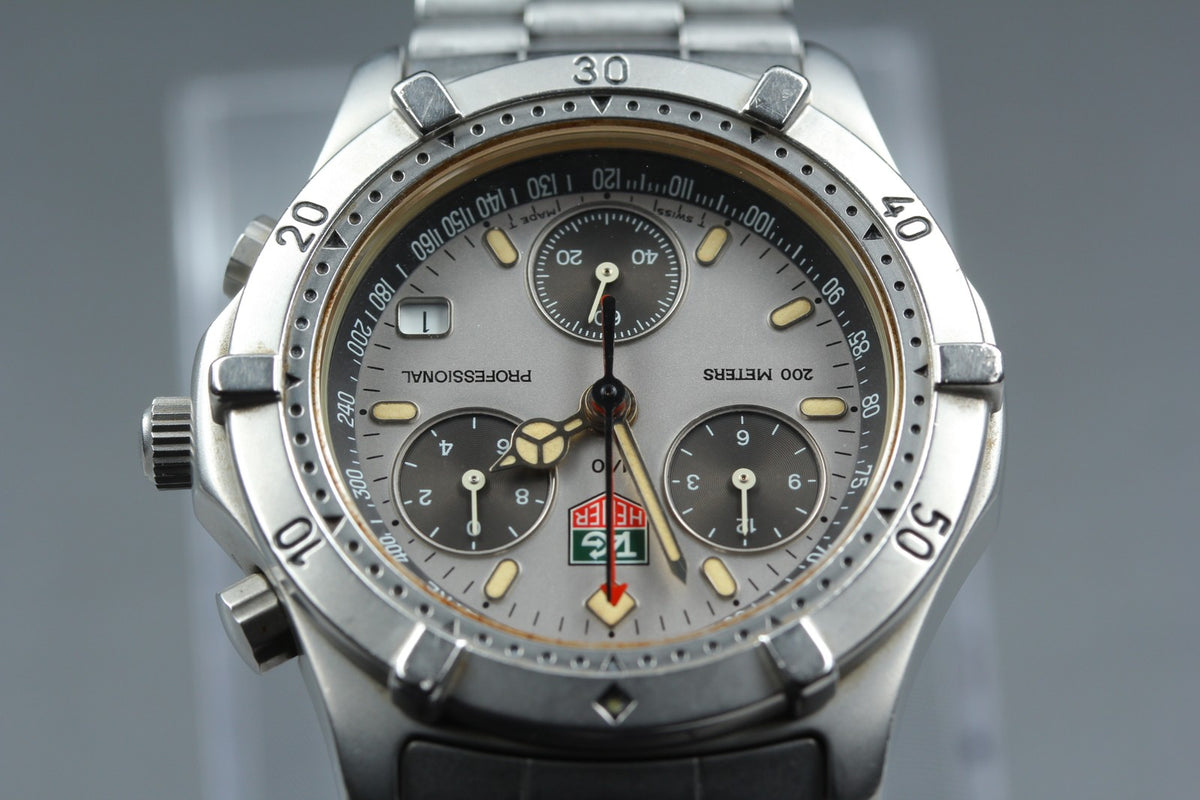 Vintage TAG Heuer 2000 Professional CE1111 Quartz Gray Men's Watch 40mm JAPAN