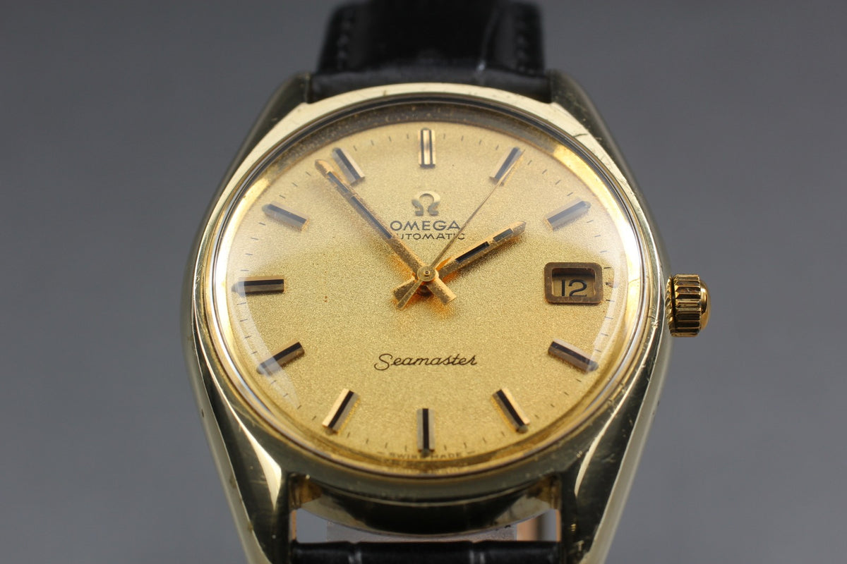OMEGA Seamaster Gold 166.067 Cal.565 Date 35mm Automatic Men's Watch Vintage