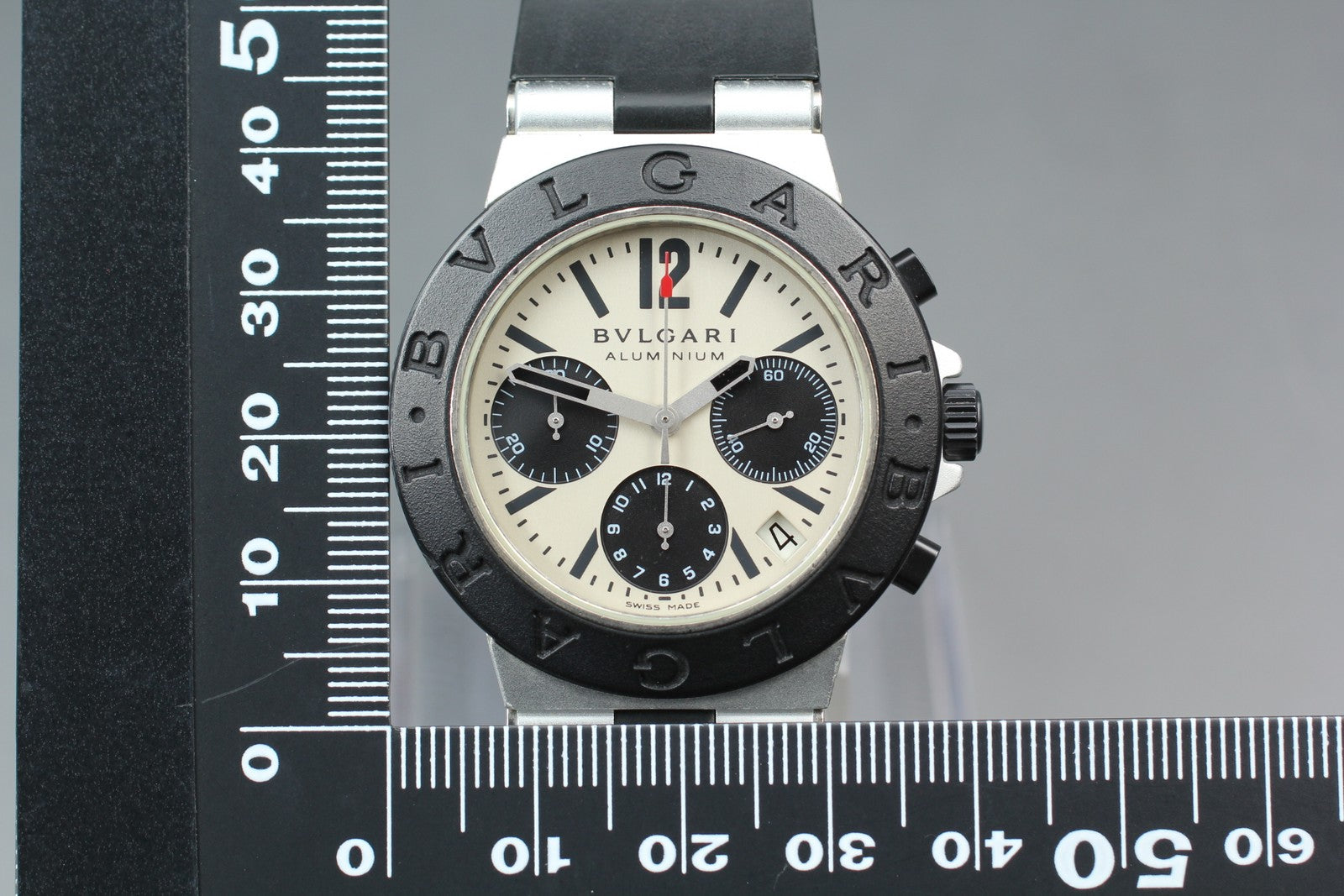 BVLGARI Aluminium AC38TA Automatic chronograph Date Men's Watch 38mm From JAPAN