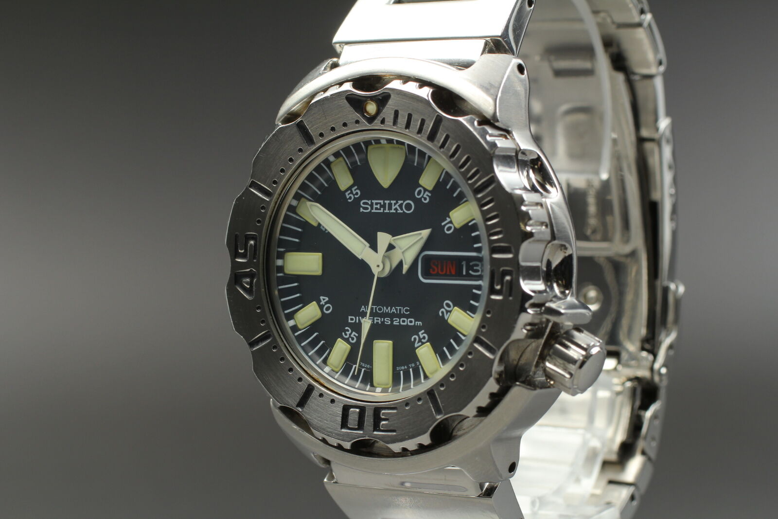 [Near MINT] SEIKO 7S26-0350 SKX779 Divers BLACK Monster AT Men Watch From JAPAN