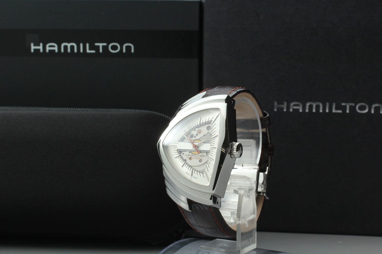 [Exc+5 Box] HAMILTON Ventura H245150 Automatic Brown Silver Men's Watch JAPAN