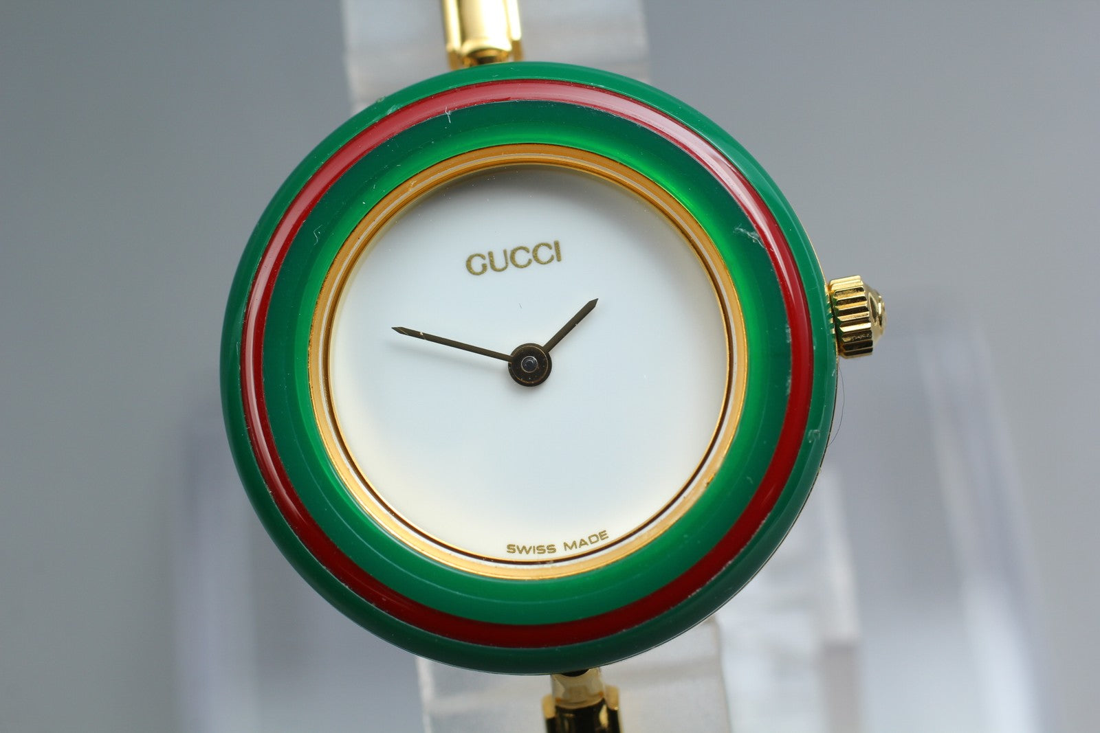 Vintage GUCCI change bezel 11/12.2 12color Quartz Women's Watch 26mm JAPAN box