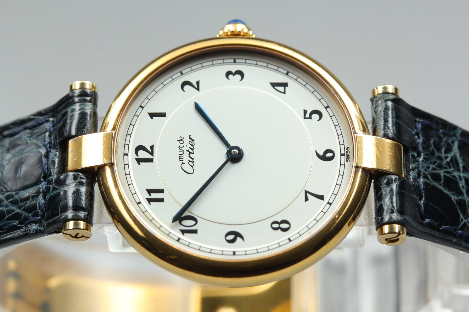 Vintage [Exc+5] Cartier Must Vendome 590003 Gold Vermeil Unisex Quartz Watch
