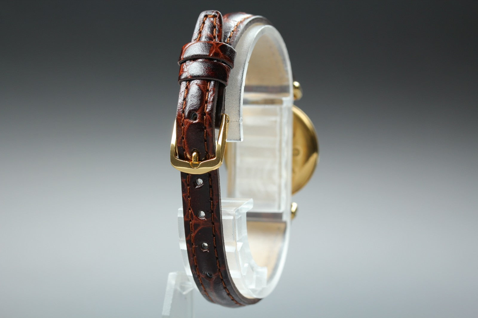 Vintage Cartier Must Colisee Vermeil 590002 Brown Gold Women's Quartz Watch