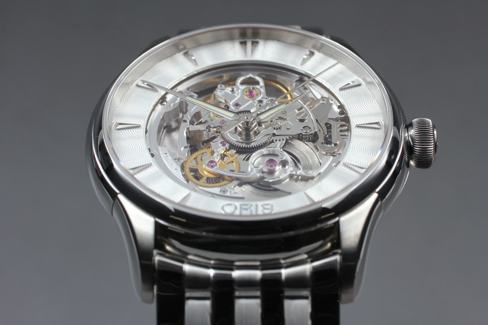 [N MINT]Box ORIS Artelier 7591-01 skeleton Dial Automatic Men's Watch 40mm JAPAN