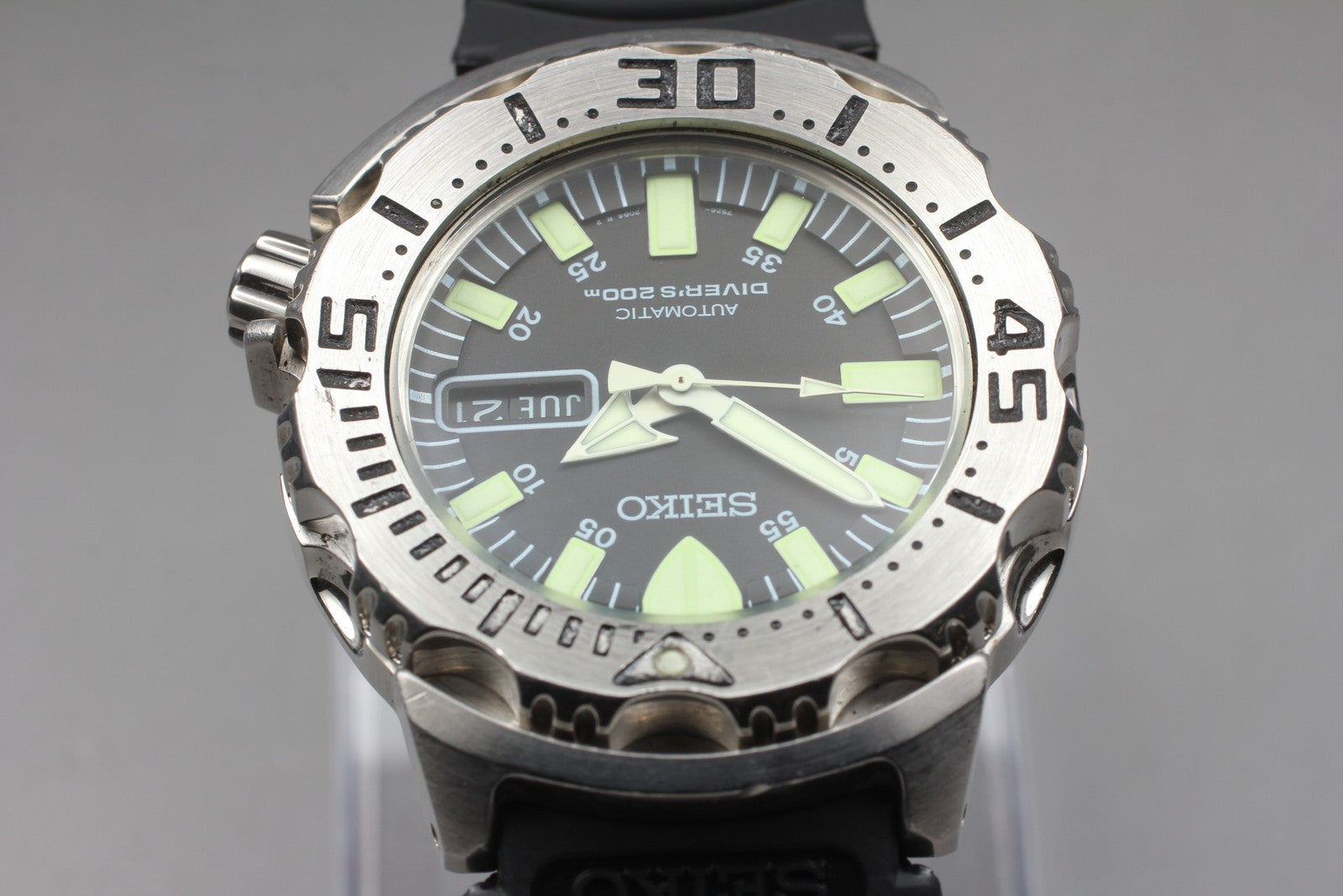 [Exc+5]Box SEIKO 7S26-0350 SKX779 Divers Black Monster Automatic Men's Watch JP