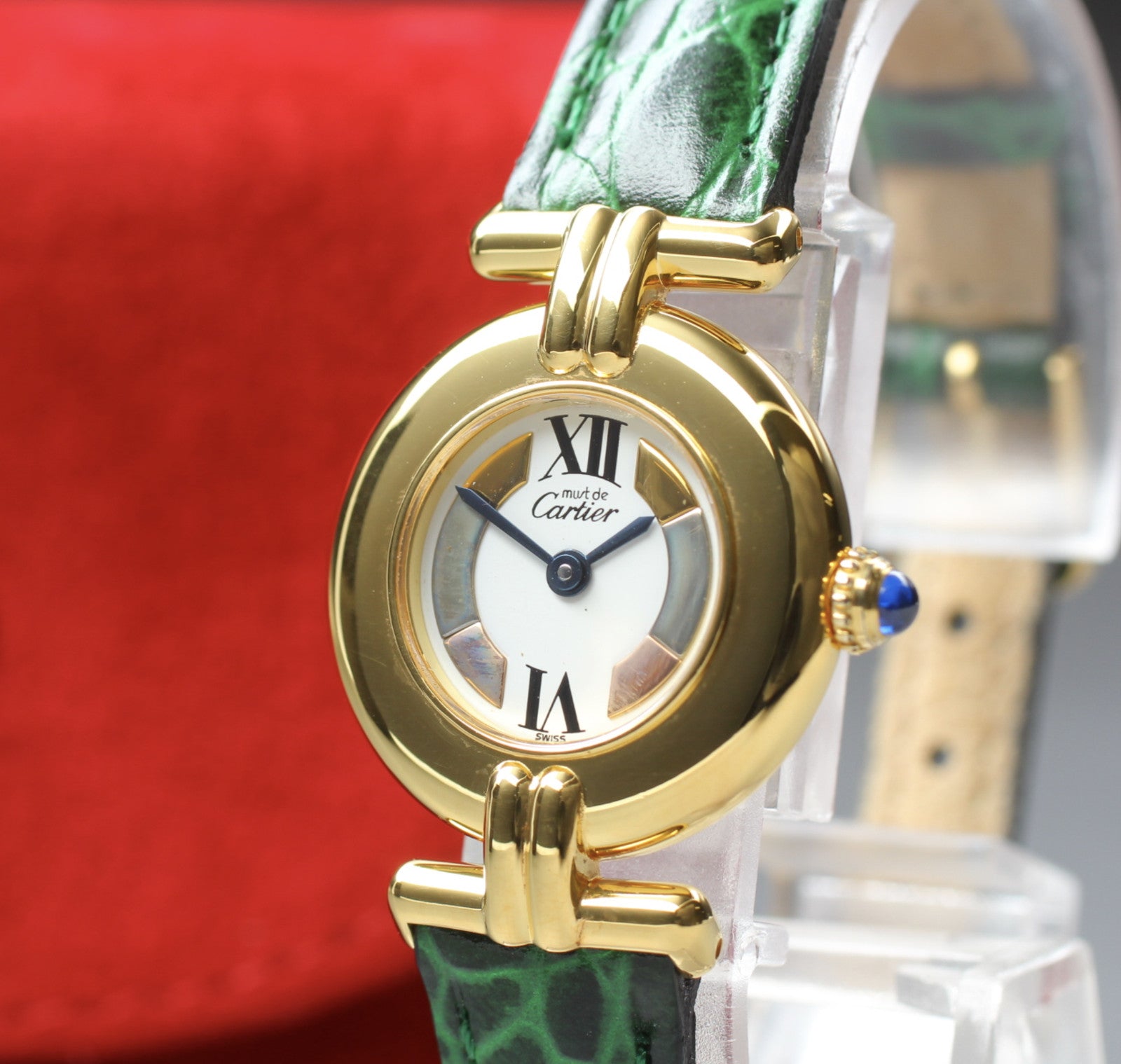 Vintage [Near MINT- Pouch] Cartier Must Colisee Vermeil 590002 Women's Qz Watch