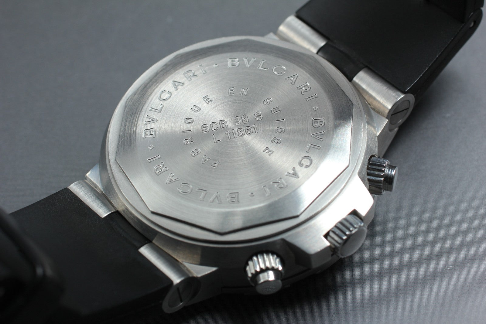 Exc+5* BVLGARI Diagono Scuba SCB38S Automatic Black Men's Watch 38mm From JAPAN