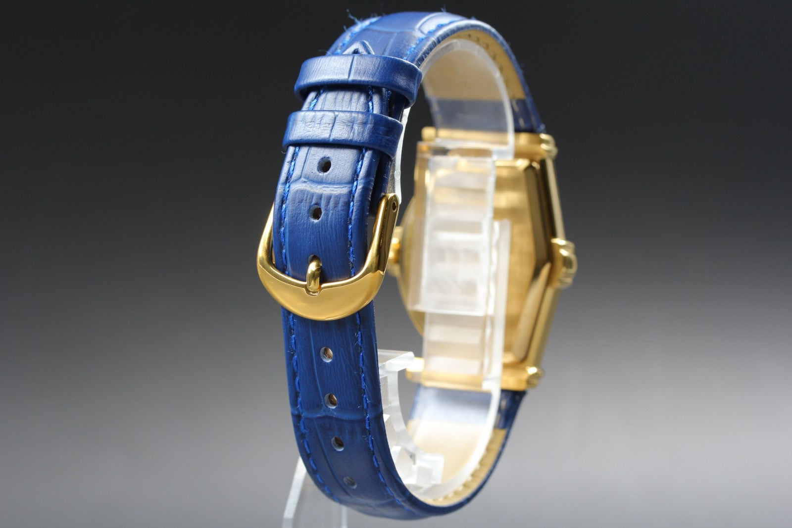 Vintage Jean d'eve Sectora Gold 30mm Blue Ivory Dial Unisex Quartz Watch