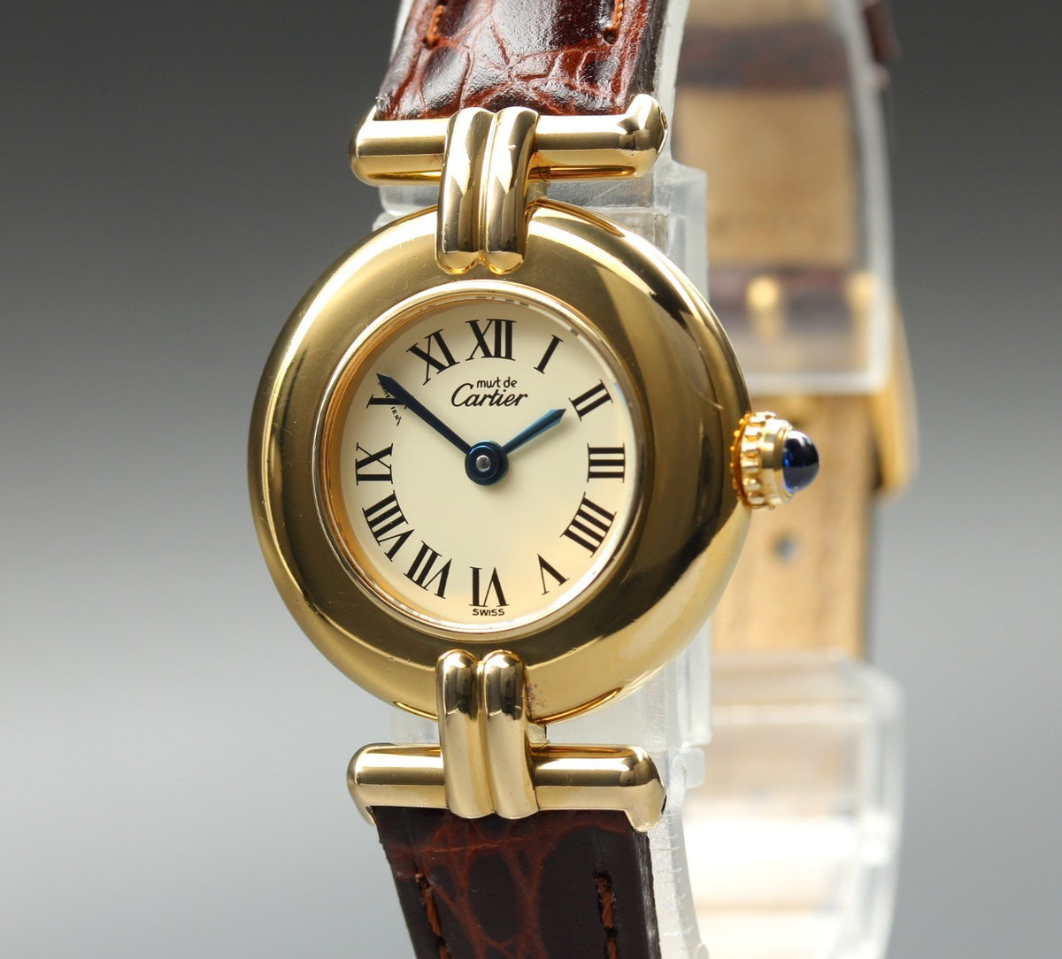 Cartier Must Colisee Vermeil 590002 Brown Gold Women's Quartz Watch Vintage