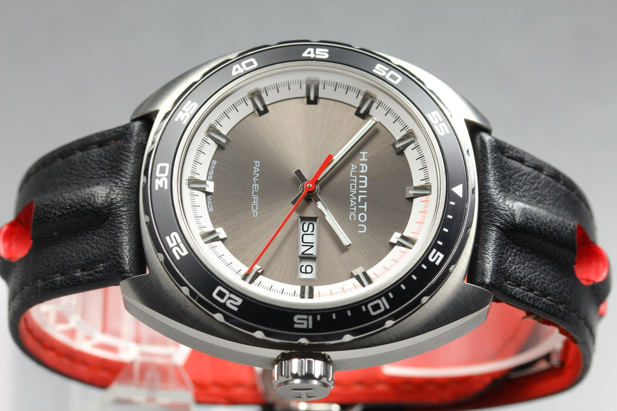 Hamilton Pan Europ H354150 H600354104 Automatic Day/Date Men's Watch 43mm JAPAN