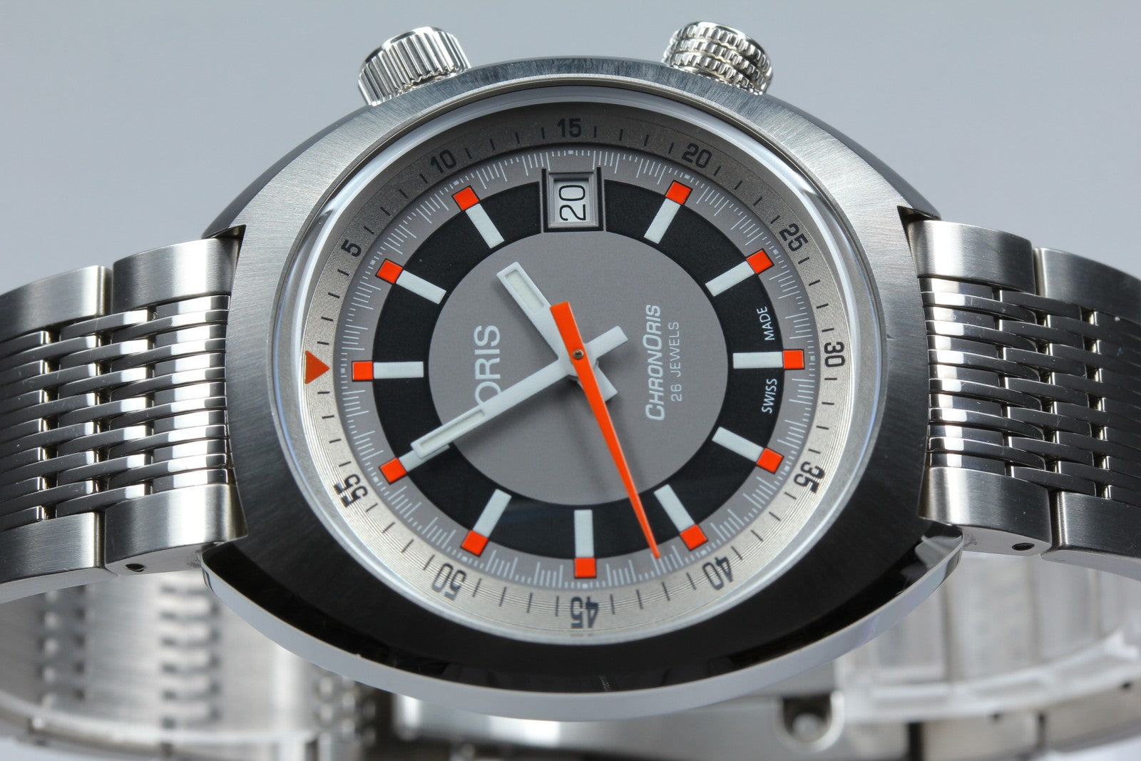 [Near MINT- Box] ORIS ChronOris Date 7737 Gray Dial 38mm Automatic Men's Watch