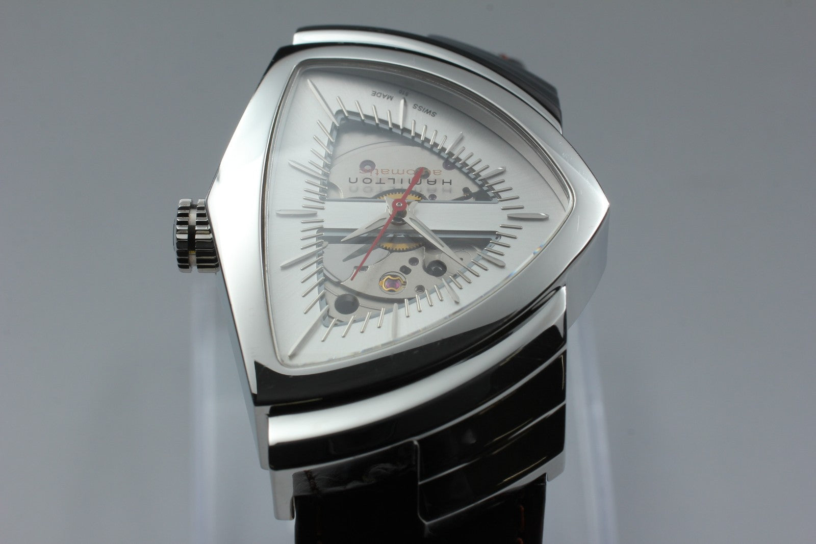 [Near MINT-] HAMILTON Ventura H245150 Automatic 34mm Brown Silver Men's Watch