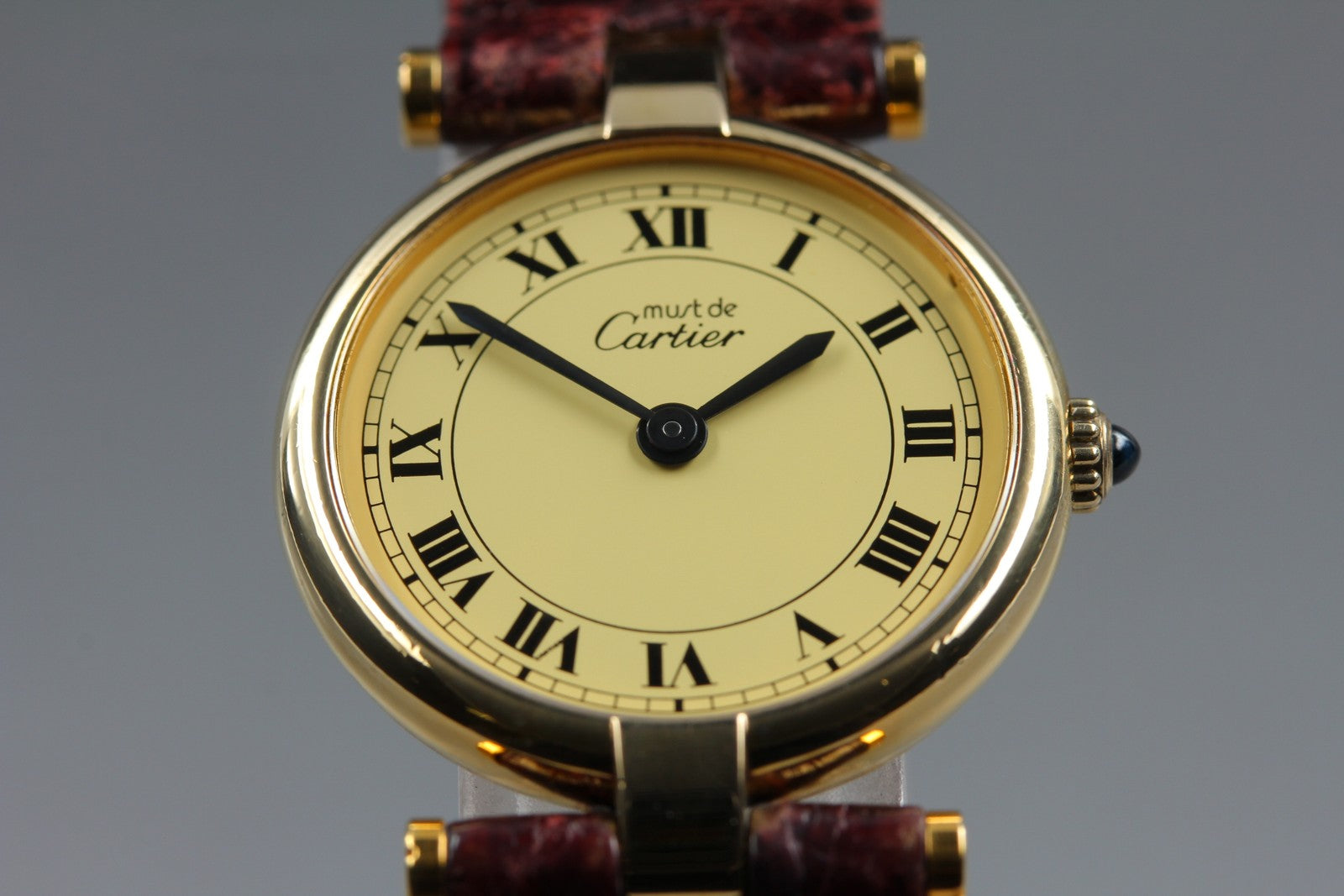 Vintage [Exc+4 Box] Cartier Must Vendome Vermeil Gold 23mm Women's Quartz Watch