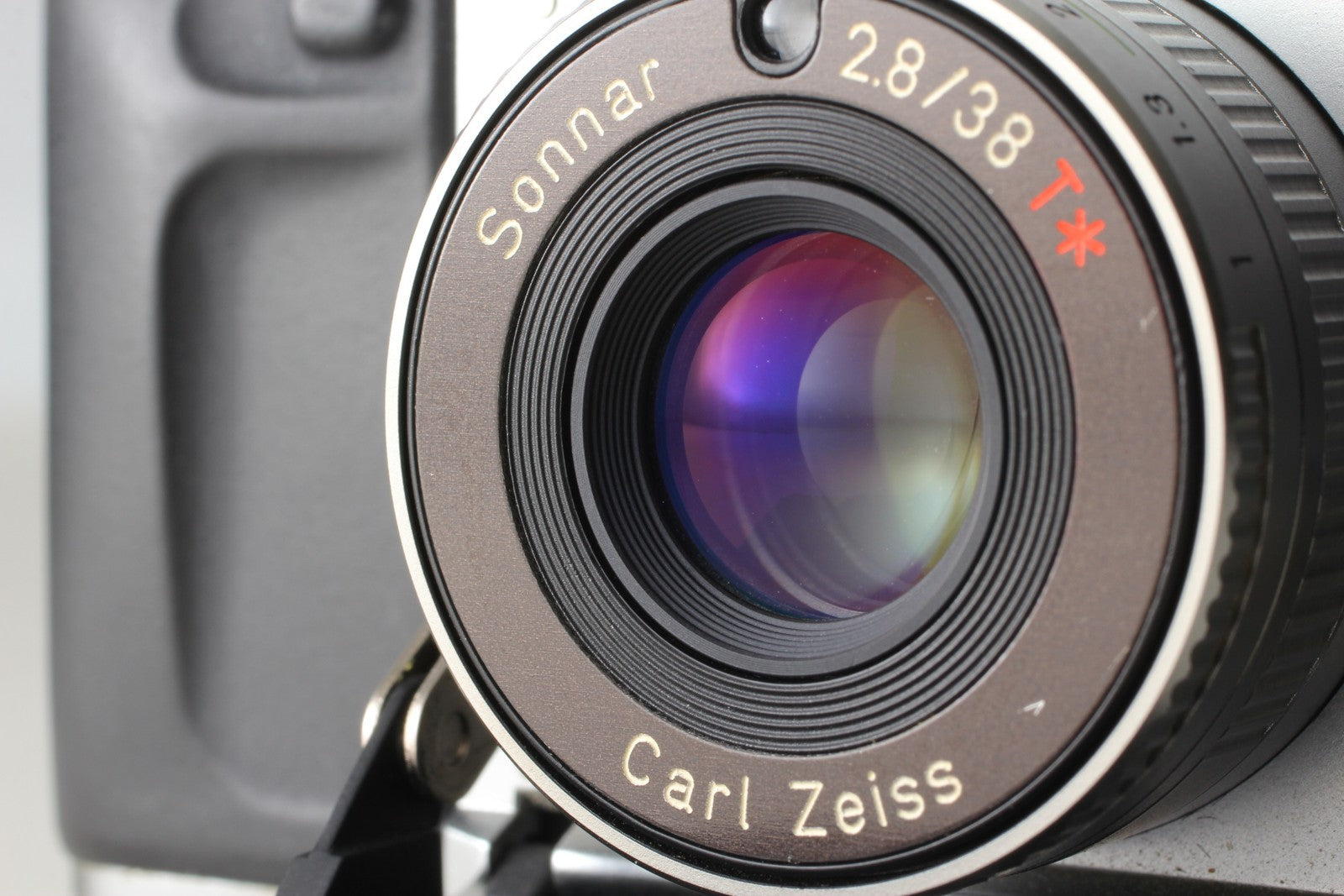 [Top MINT] Contax T Silver 35mm Film Camera Carl Zeiss T* + T14 Flash From JAPAN