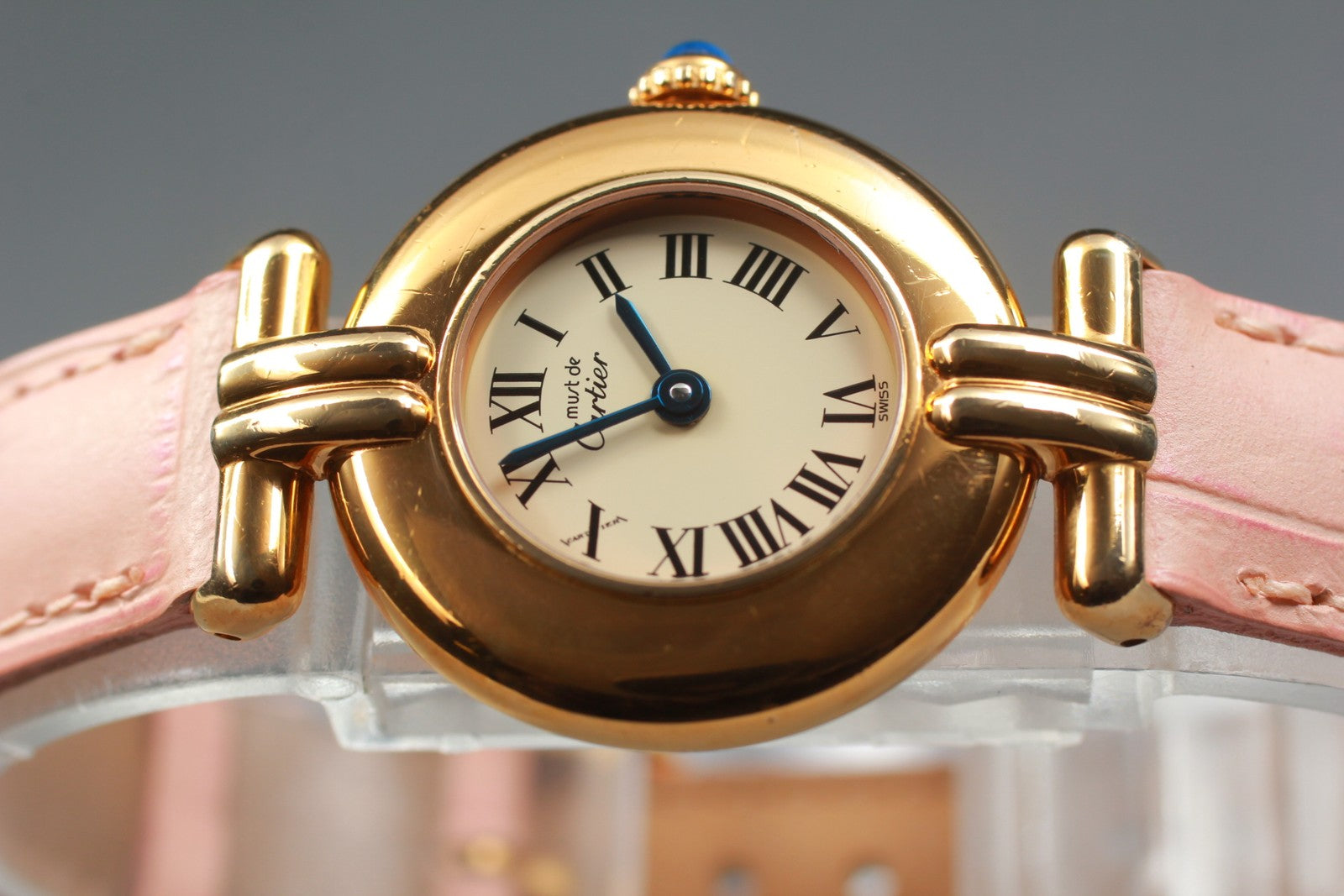 Vintage [Exc+5] Cartier Must Colisee Vermeil 590002 Gold Pink Women's Qz Watch