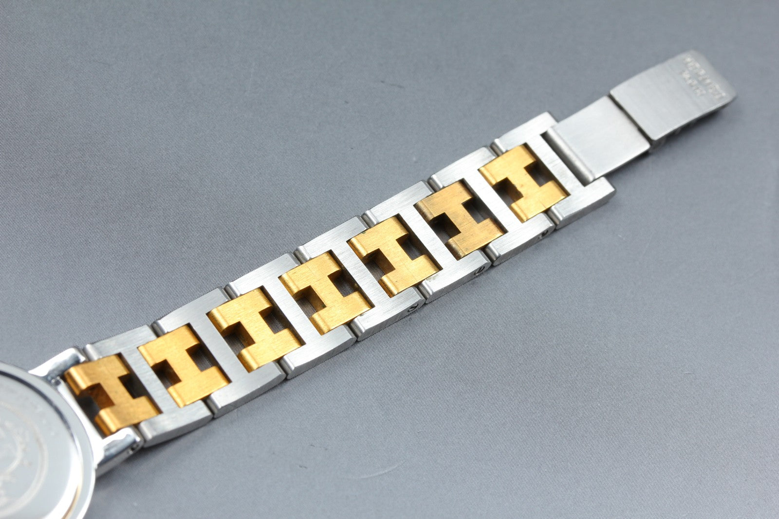 Vintage [Exc+5 Box] Hermes Clipper 24mm White Dial Gold Woman's Watch Quartz